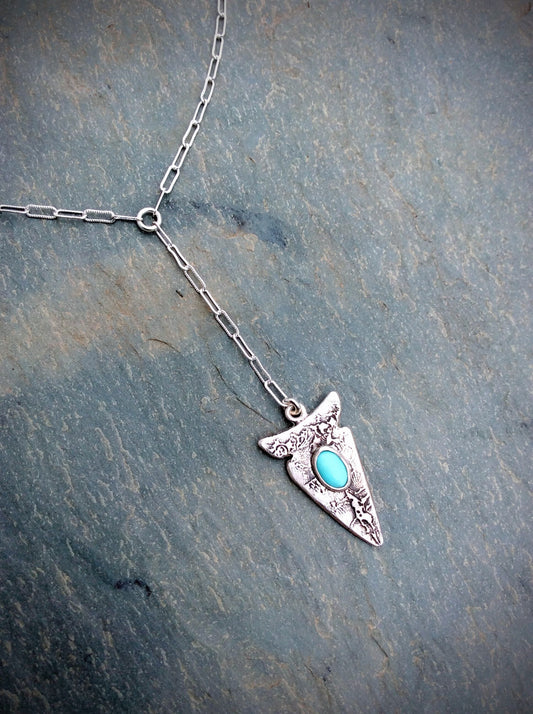 Turquoise Arrowhead Lariat Necklace