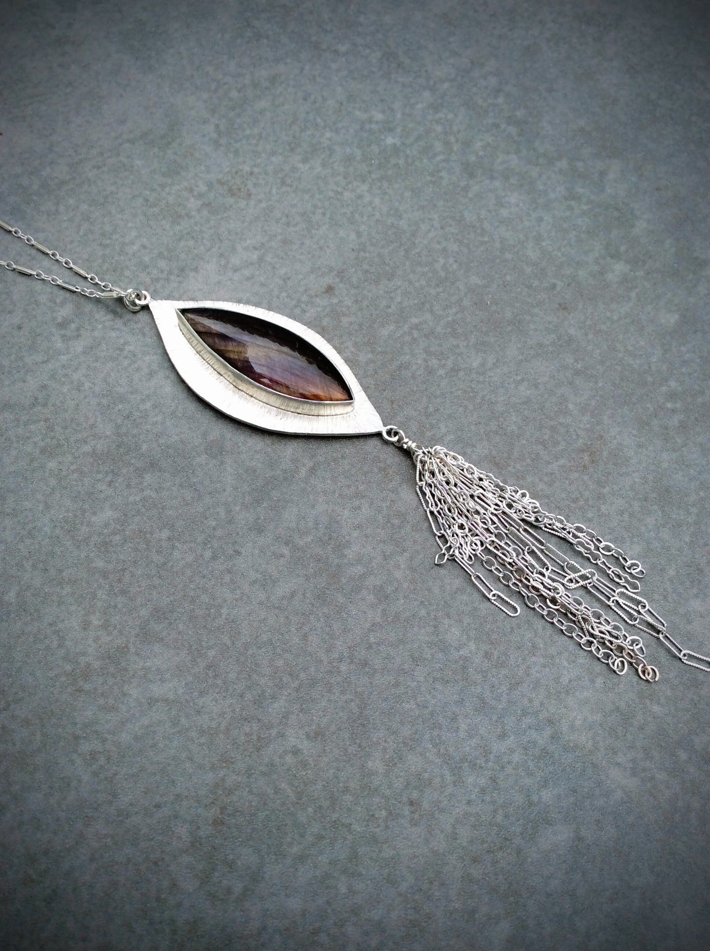 Purple Labradorite Tassel Necklace