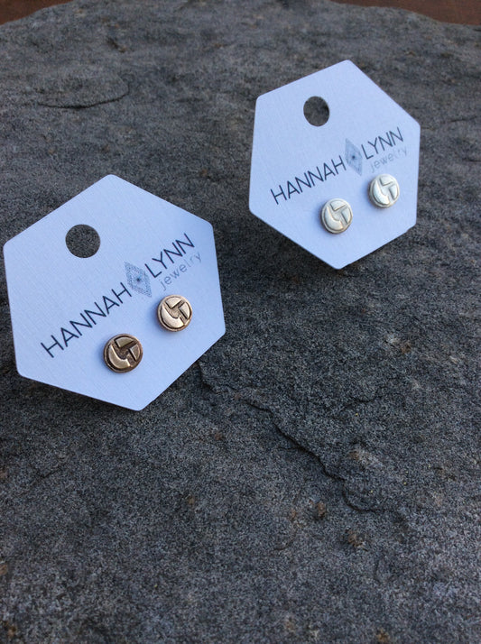 Disco Biscuits Circle Logo Stud Earrings