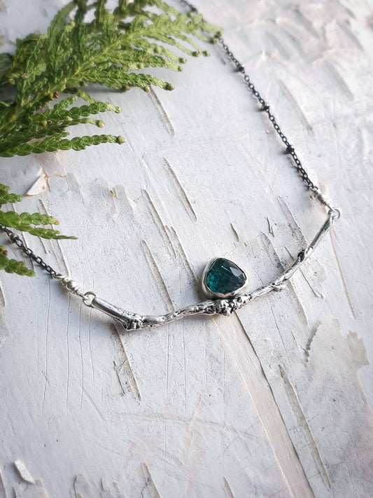 Tourmaline Branch Bar Necklace