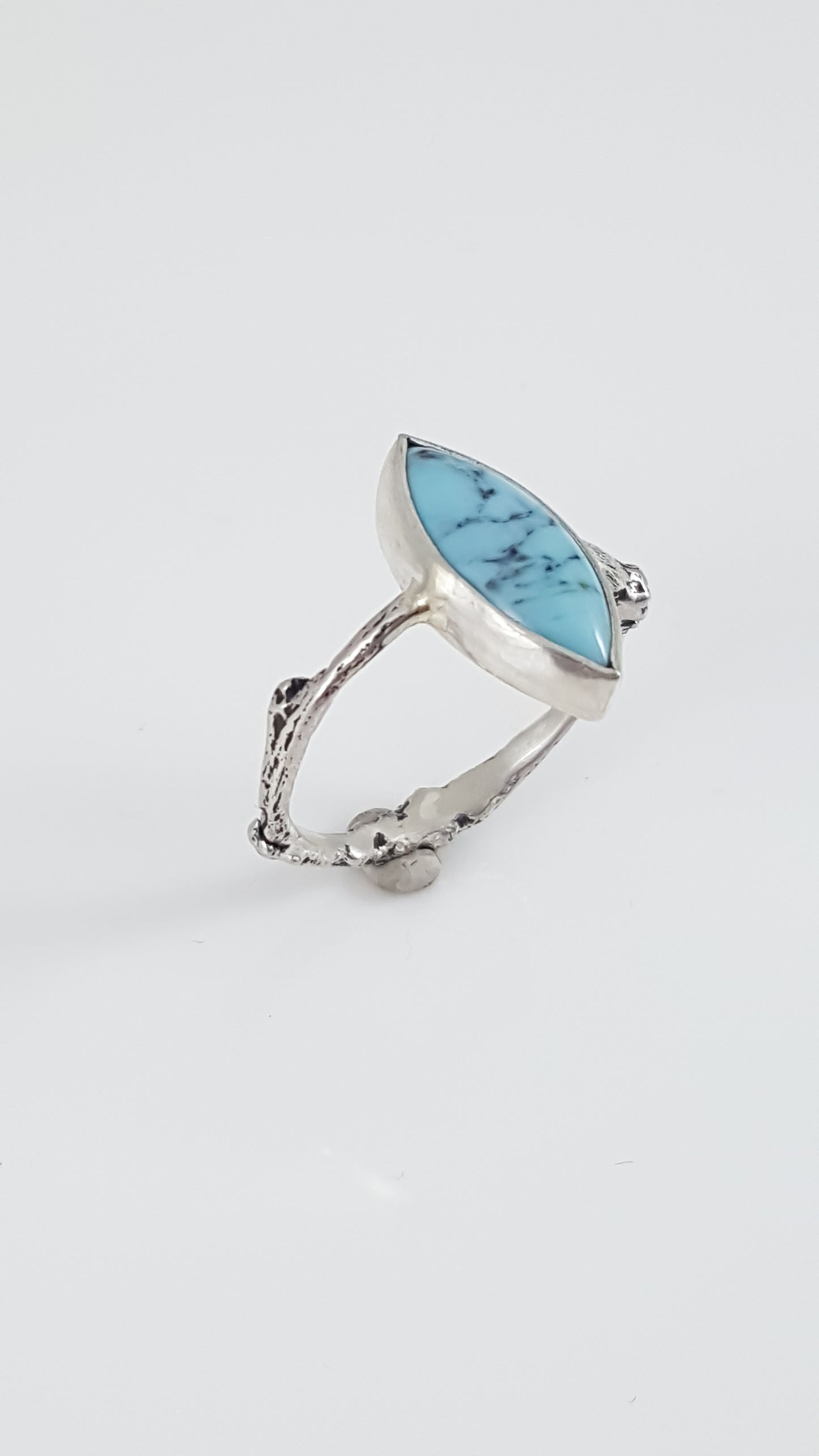 Marquise Turquoise Branch Band Ring