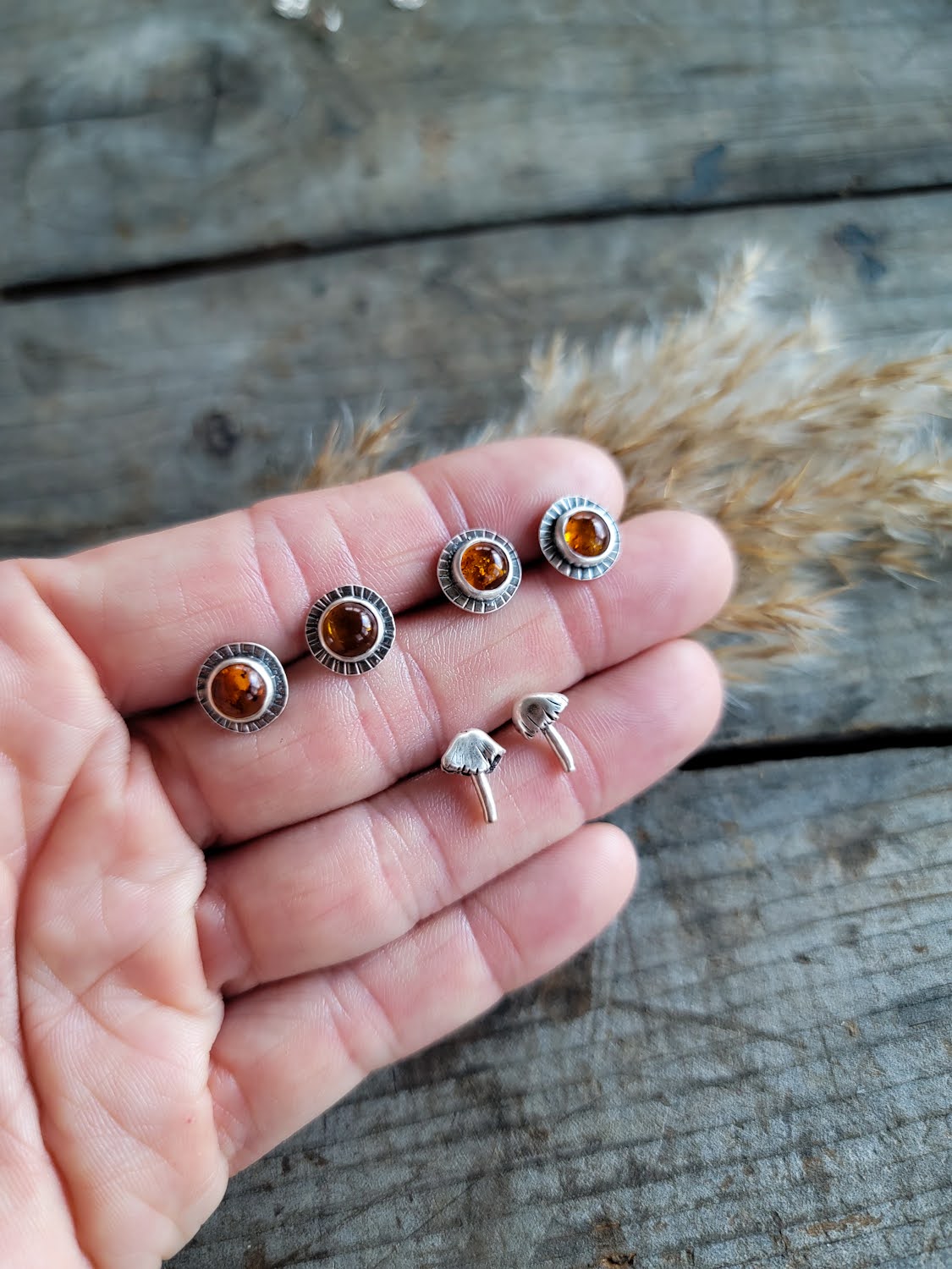 Amber Stud Earrings