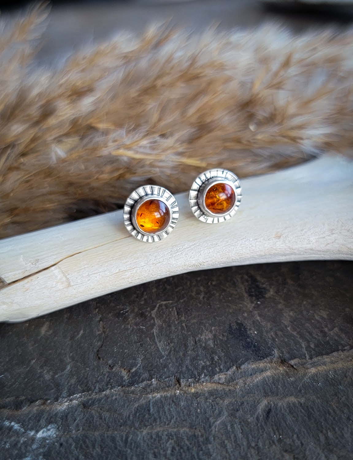 Amber Stud Earrings