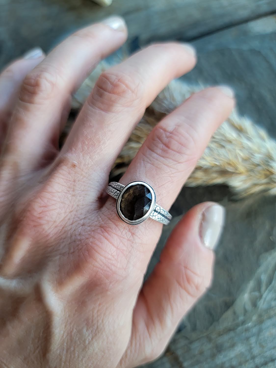 Smoky Quartz Rosemary Ring