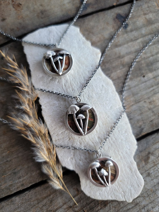 Red Creek Jasper and Mushroom Necklace