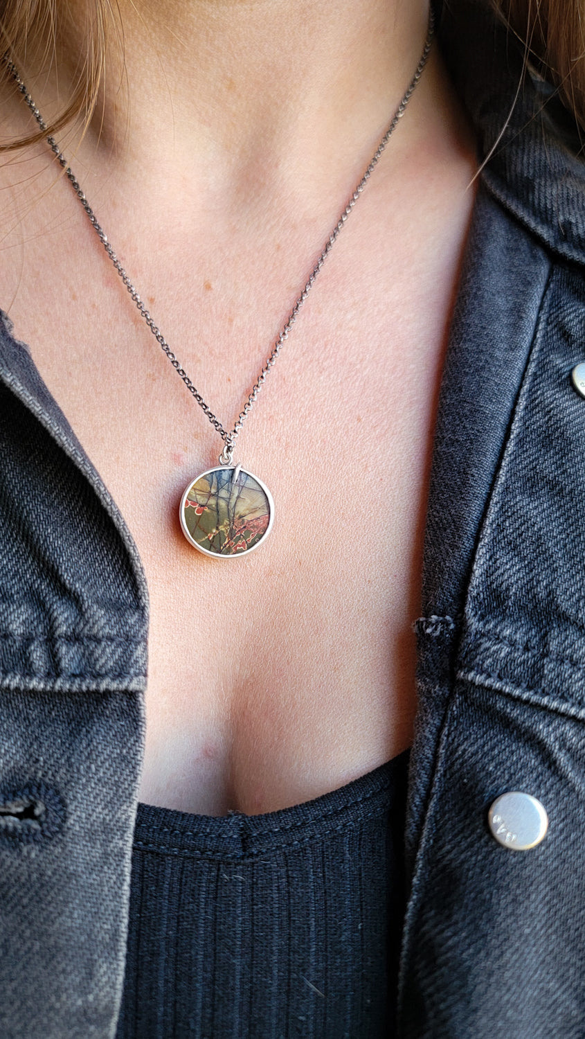 Red Creek Jasper and Mushroom Necklace