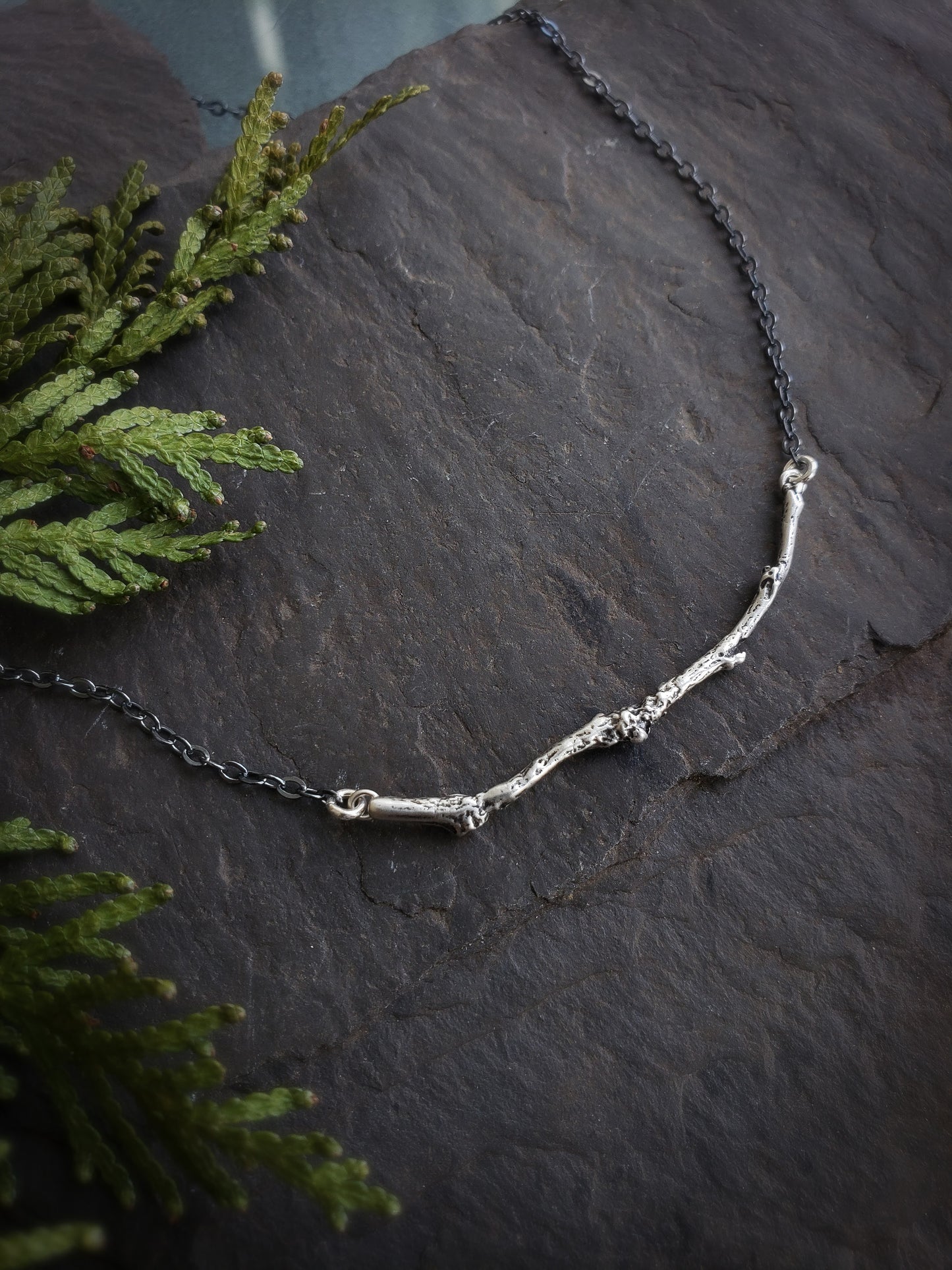 Branch Bar Necklace   Sterling Silver or Bronze & 14k Gold Filled