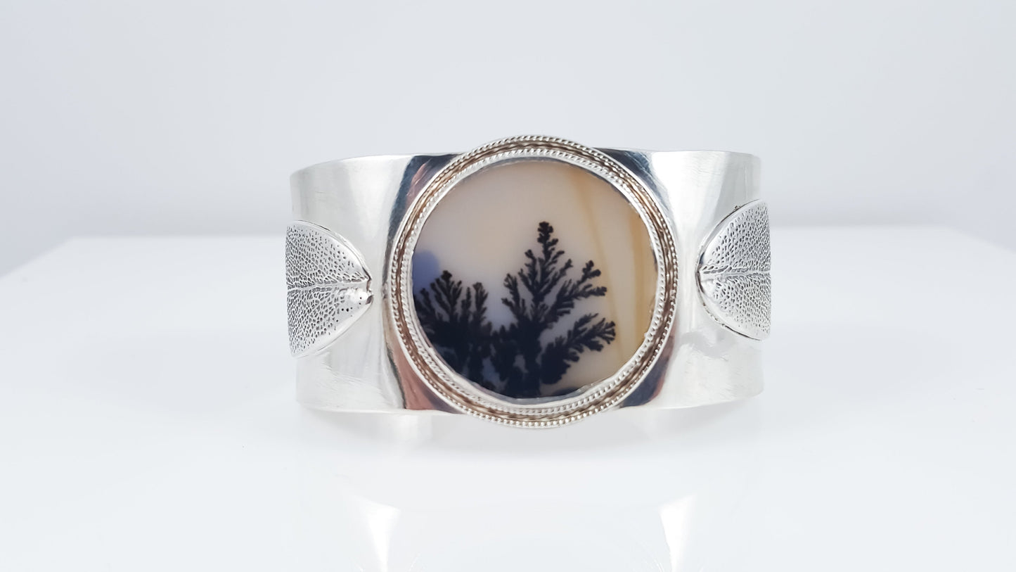 Dendritic Agate Statement Cuff Bracelet