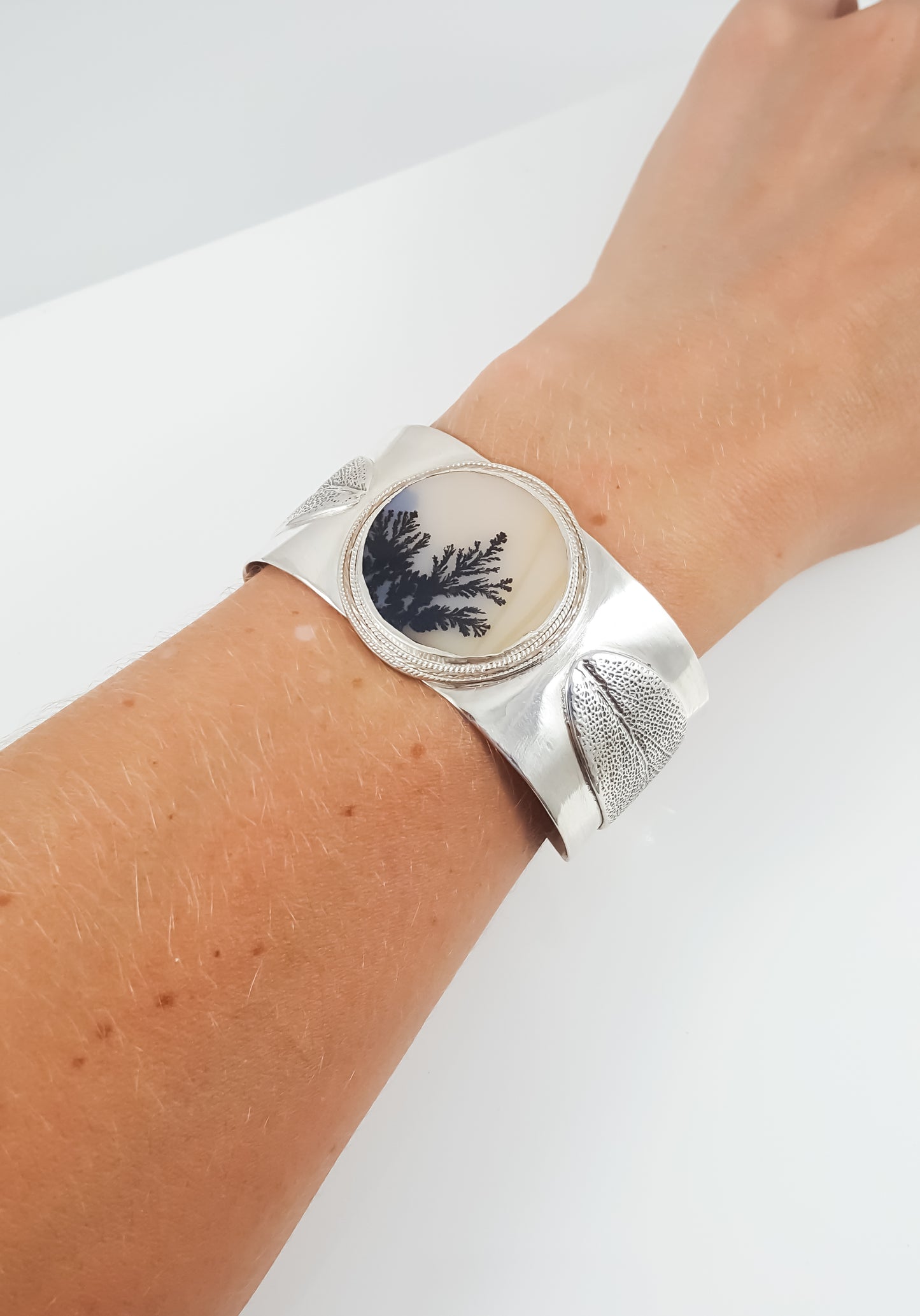 Dendritic Agate Statement Cuff Bracelet