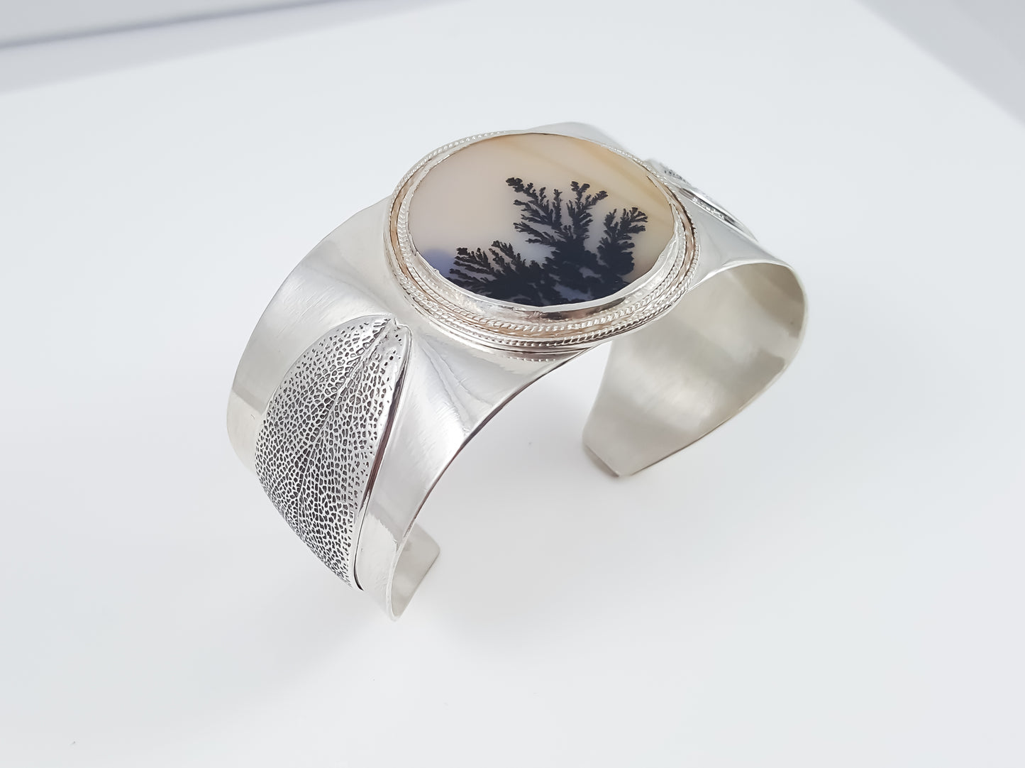 Dendritic Agate Statement Cuff Bracelet