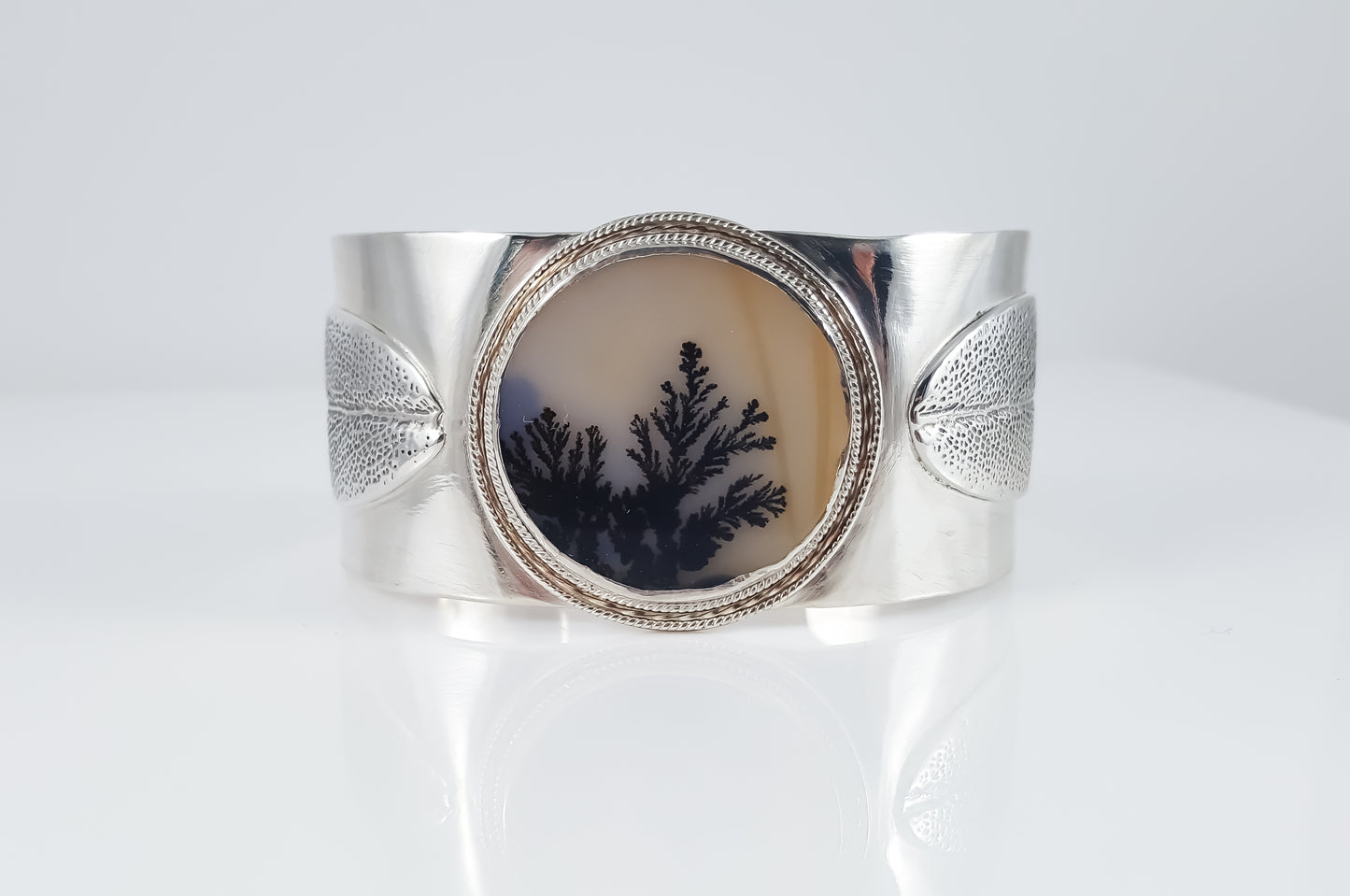 Dendritic Agate Statement Cuff Bracelet