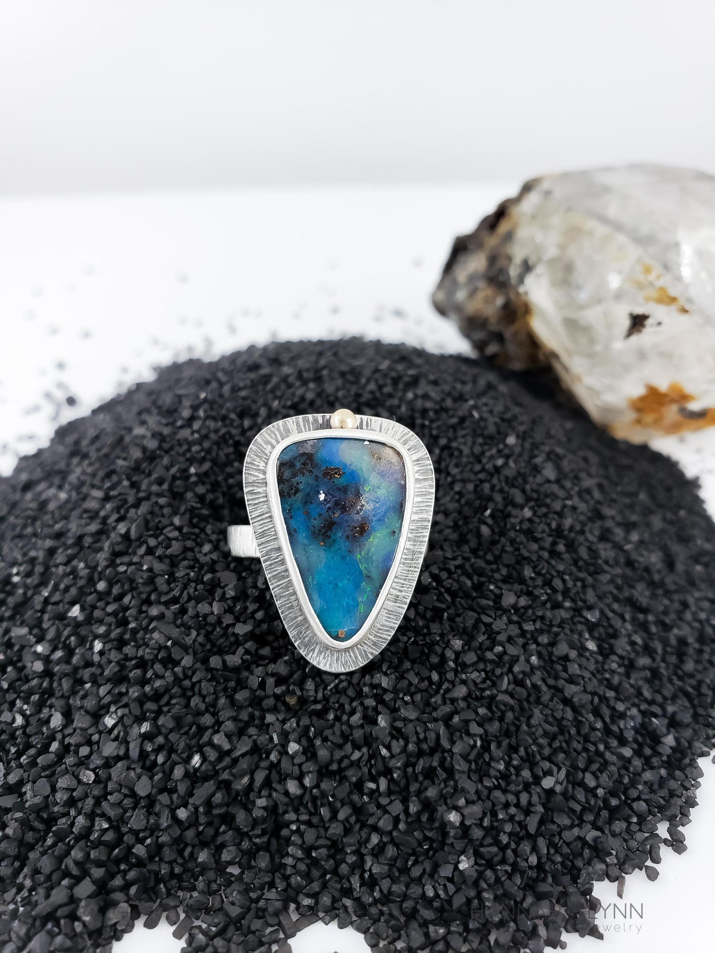 "Galaxy" Australian Boulder Opal Ring