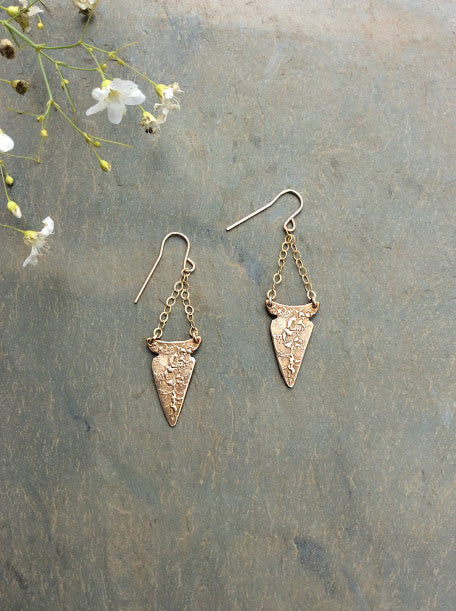 Artisan Gold Arrowhead Chandelier Earrings