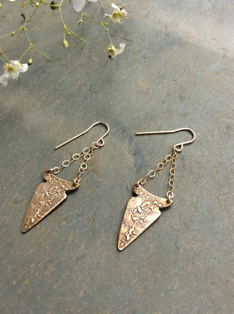 Artisan Gold Arrowhead Chandelier Earrings