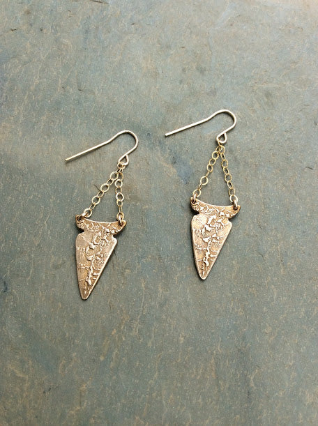 Artisan Gold Arrowhead Chandelier Earrings