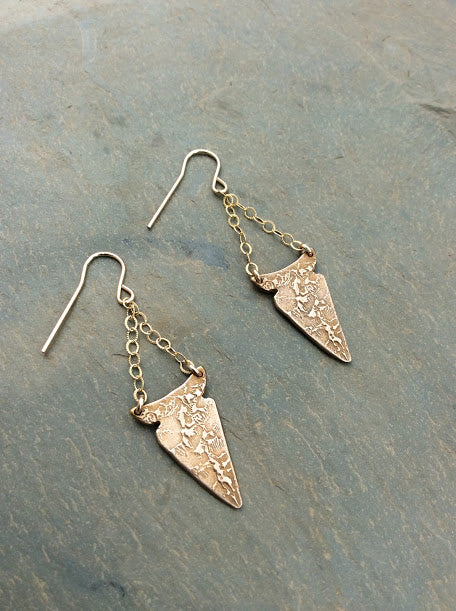 Artisan Gold Arrowhead Chandelier Earrings