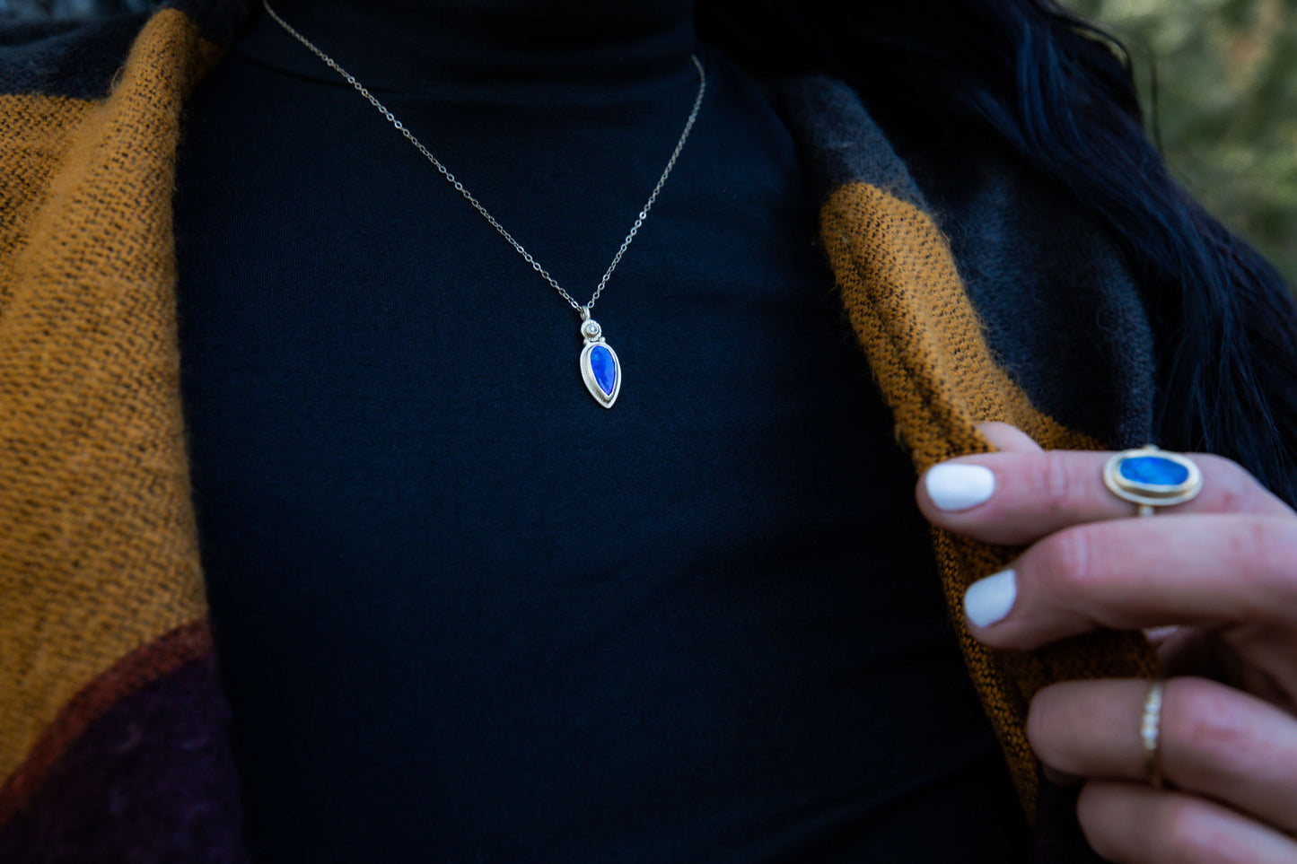 Australian Opal and Diamond Gold Necklace