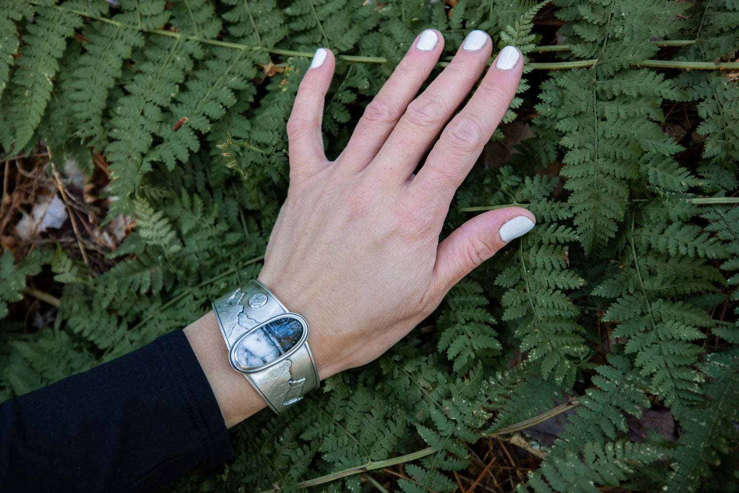 White Buffalo Turquoise Cascades Cuff Bracelet