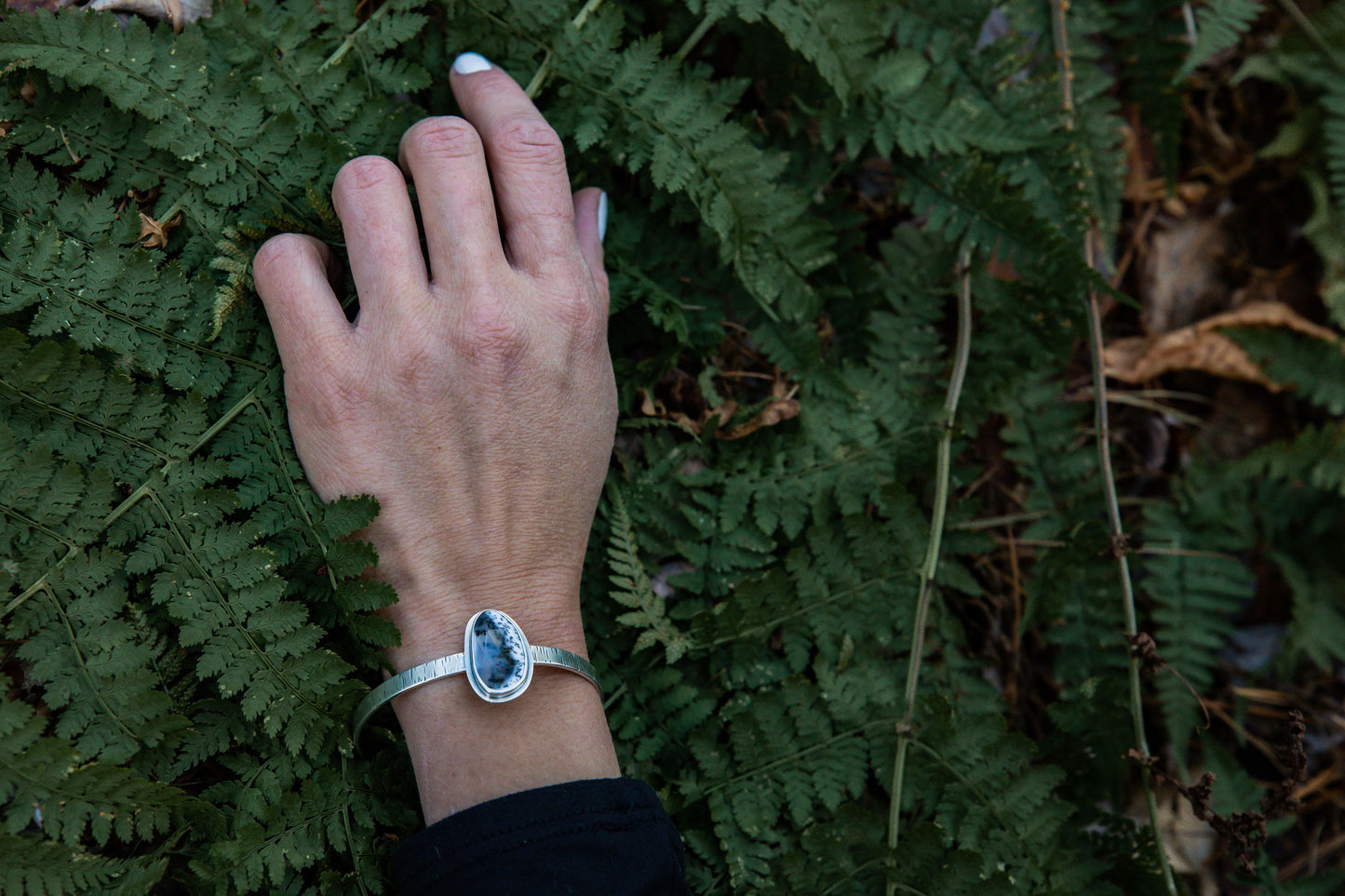 Dendritic Agate Birch Cuff Bracelet