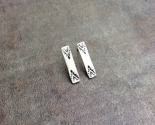 Minimalist Aztec Bar Stud Earrings
