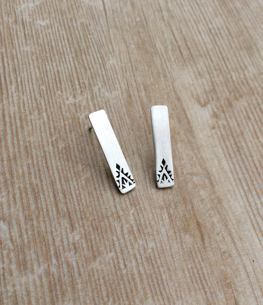 Minimalist Aztec Bar Stud Earrings