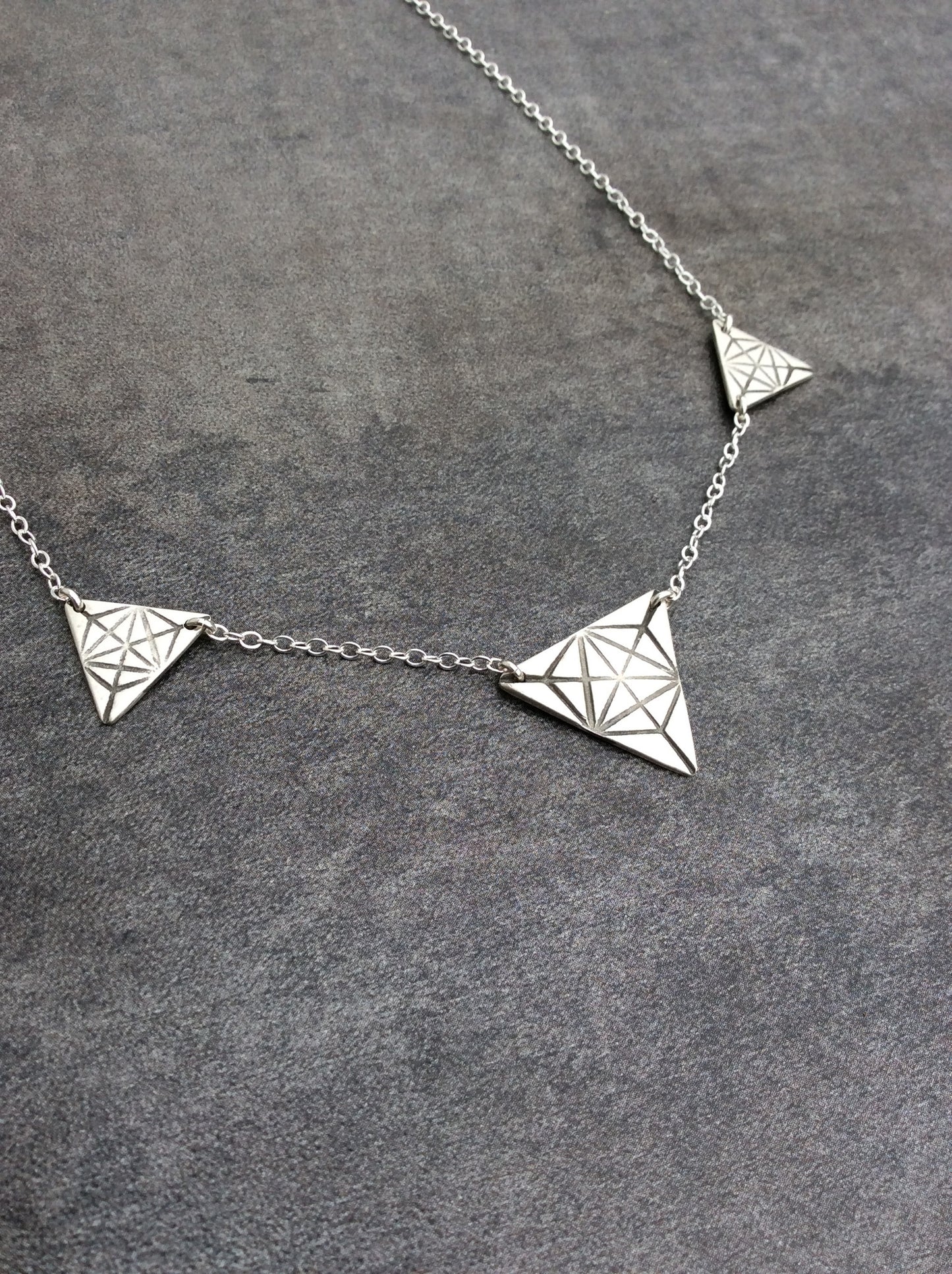 Large Triple Triangle Merkaba Necklace
