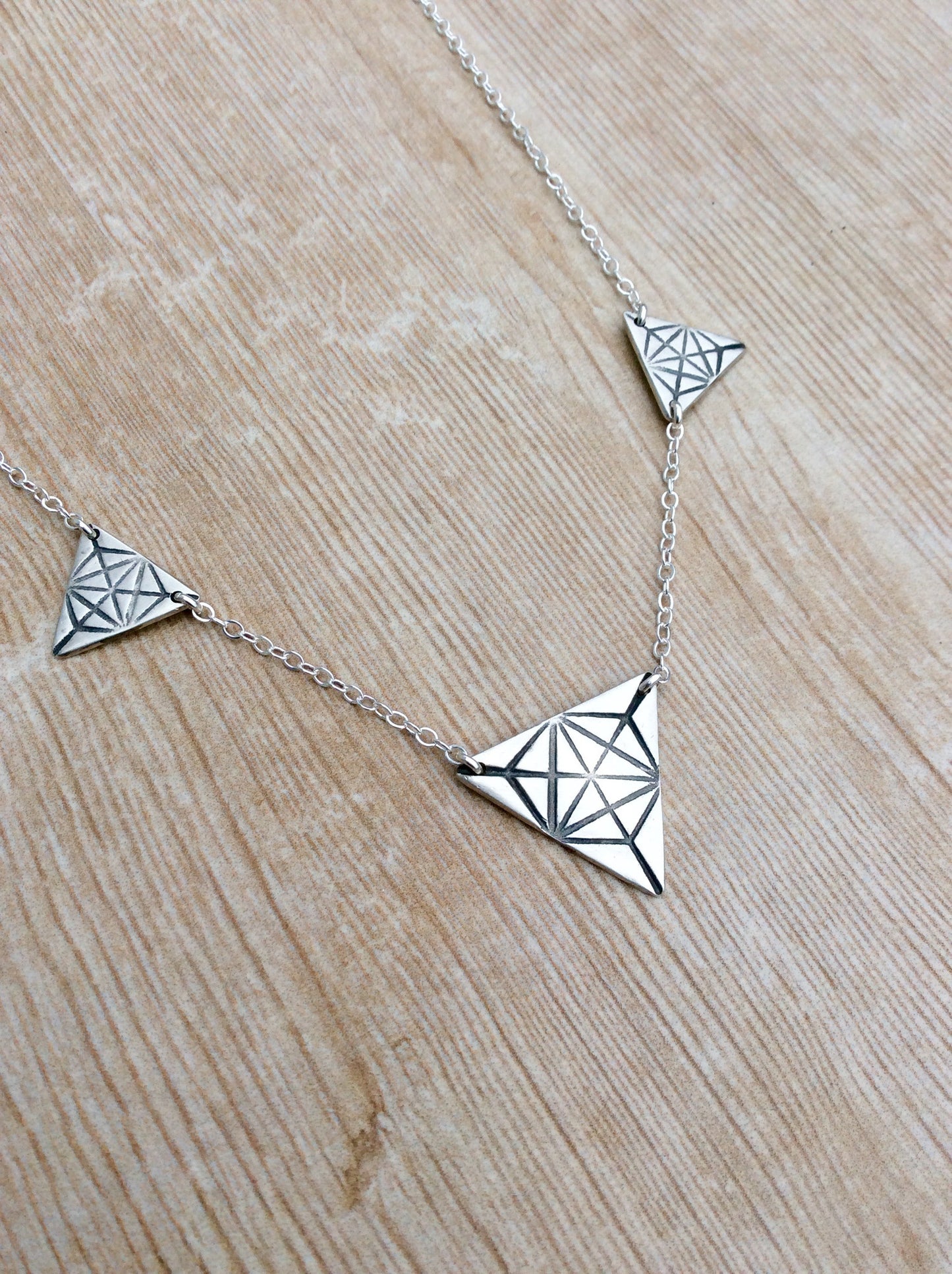 Large Triple Triangle Merkaba Necklace