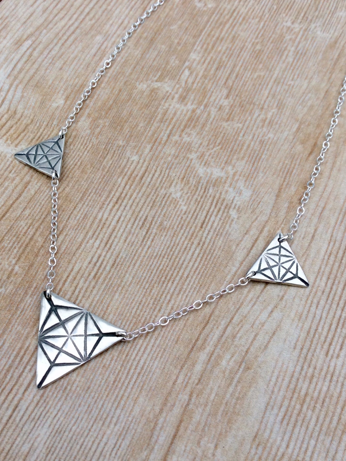 Large Triple Triangle Merkaba Necklace