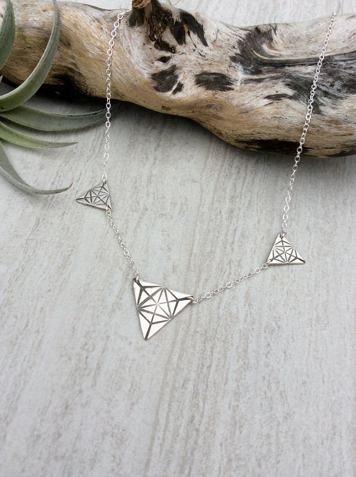 Large Triple Triangle Merkaba Necklace