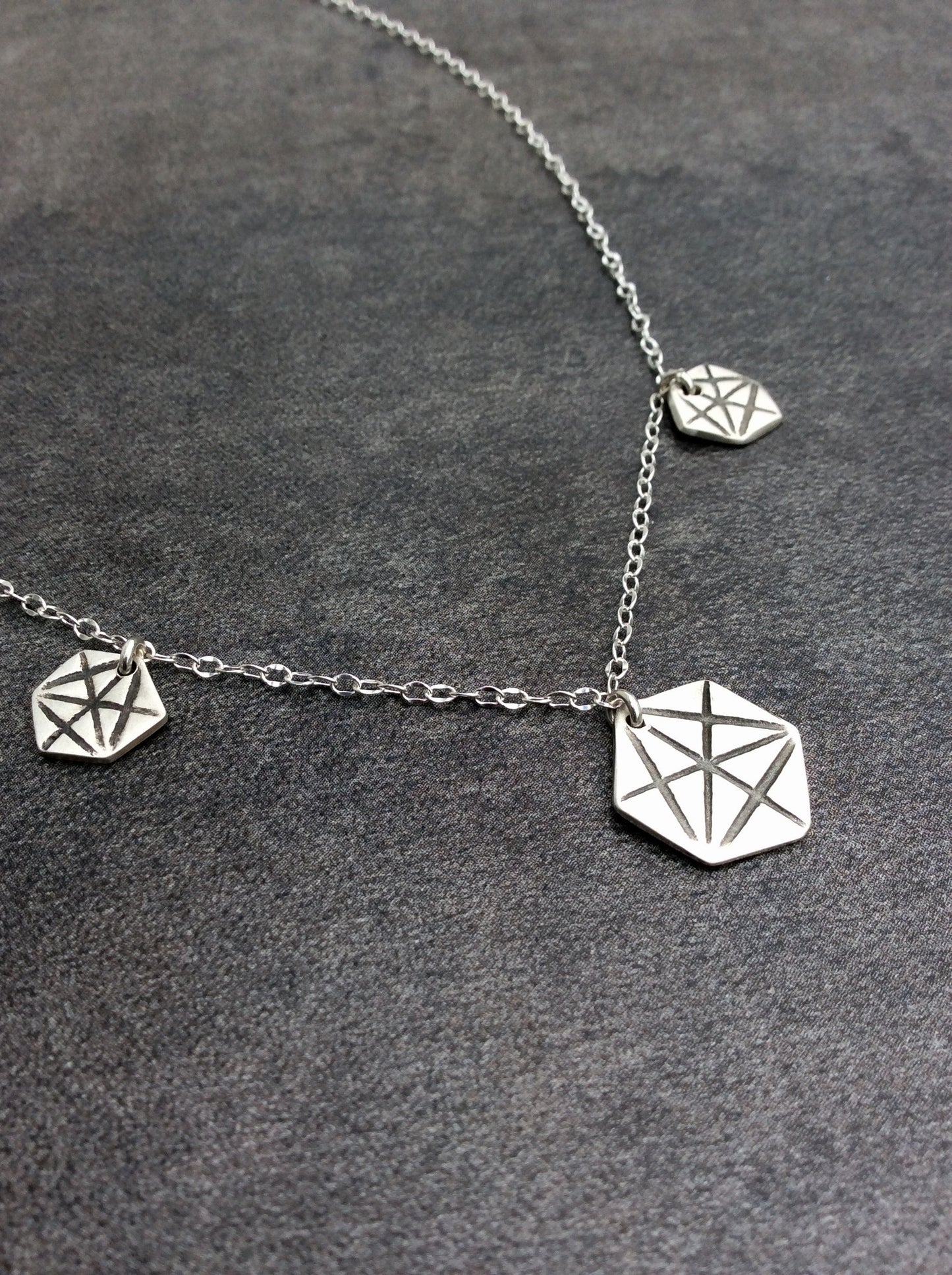 Triple Hexagon Sacred Geometry Merkaba Necklace