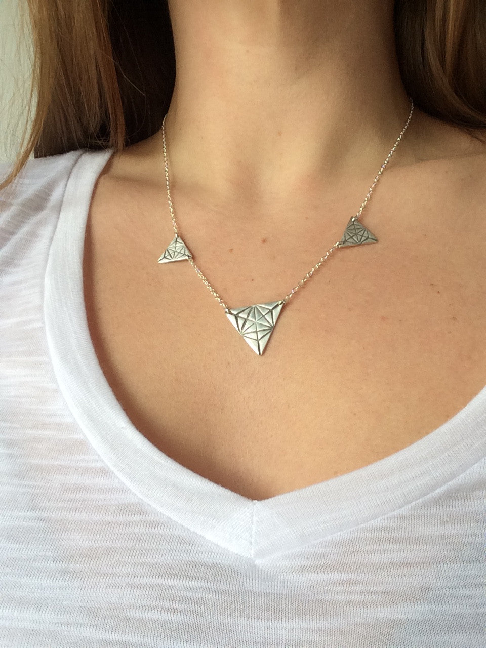 Large Triple Triangle Merkaba Necklace