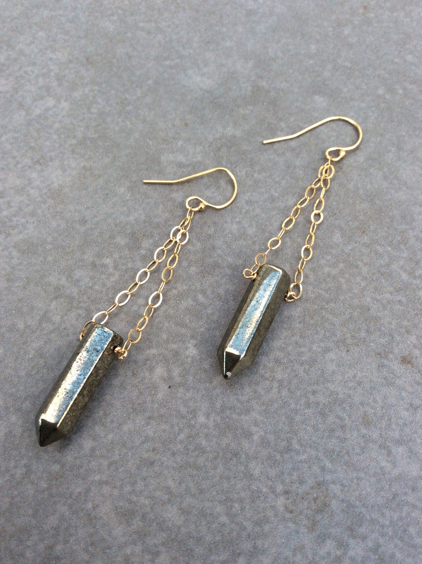 Pyrite Bullet Chandelier Earrings