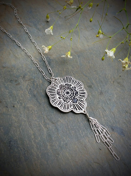 Mandala Burst Tassel Necklace