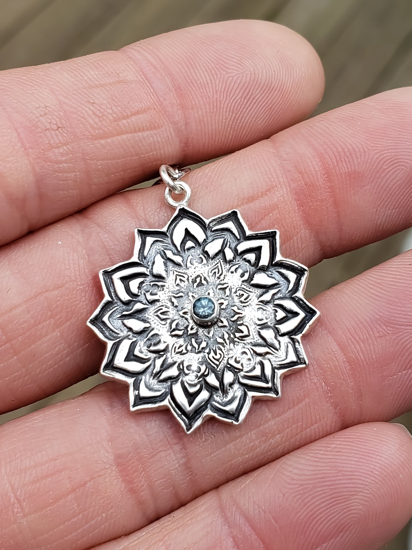 Montana Sapphire Mandala Necklace