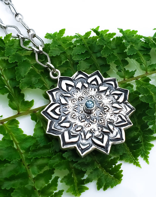 Montana Sapphire Mandala Necklace