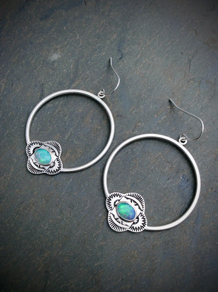 Opal Hoop Earrings