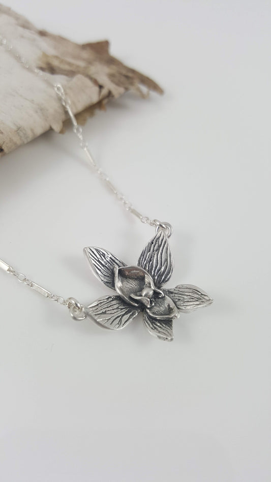 Custom Dragon Fly and Orchid Necklaces