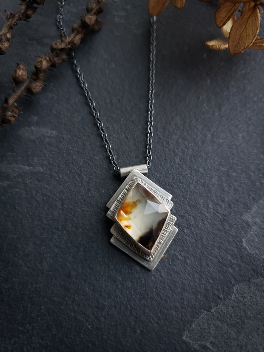 Diamond Montana Agate Necklace