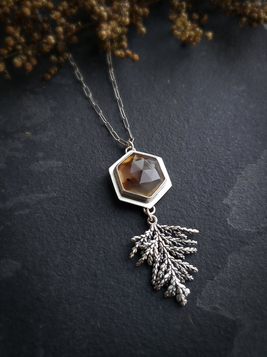 Montana Agate Evergreen Necklace