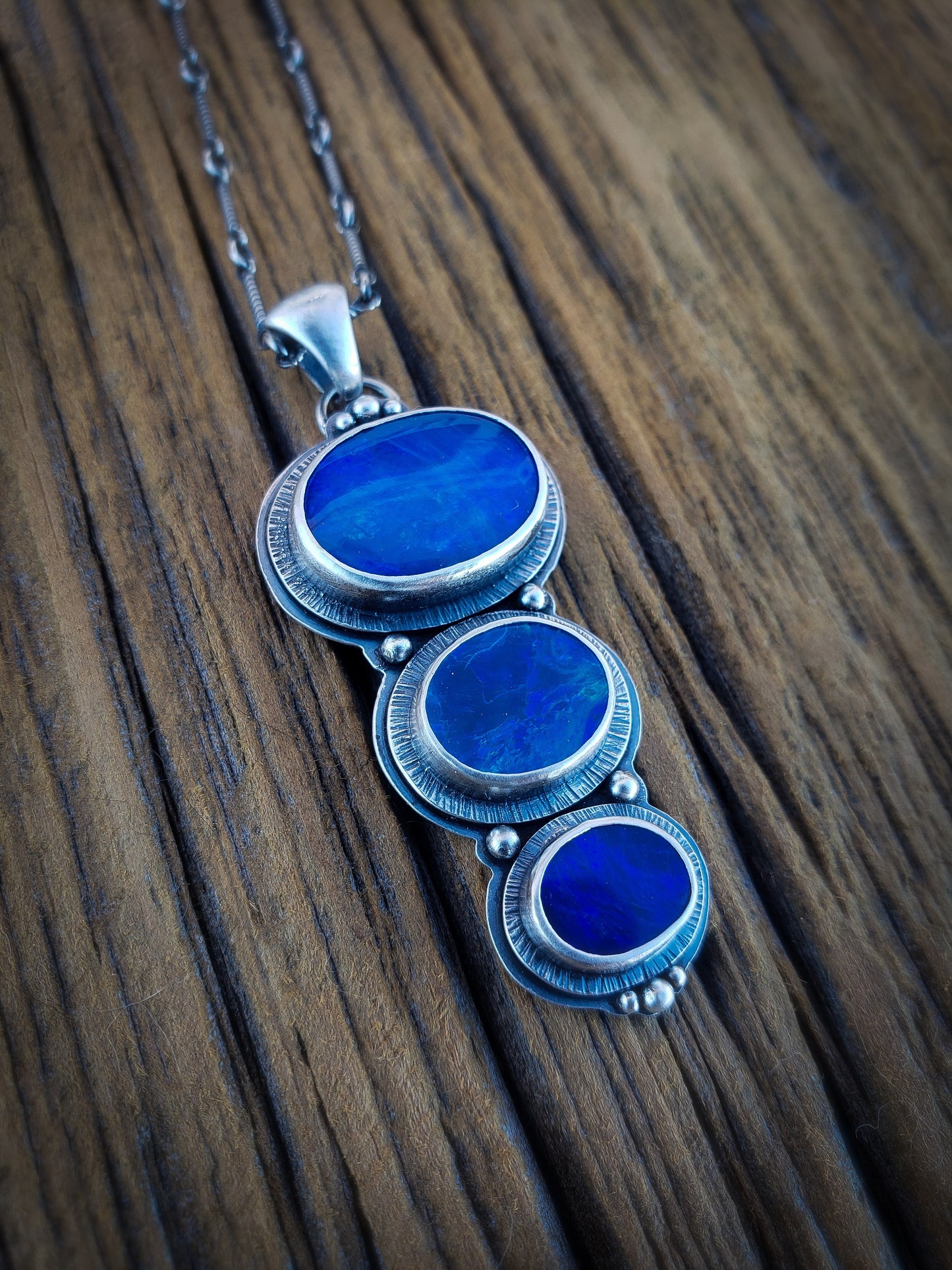 Black Opal Stepping Stone Necklace
