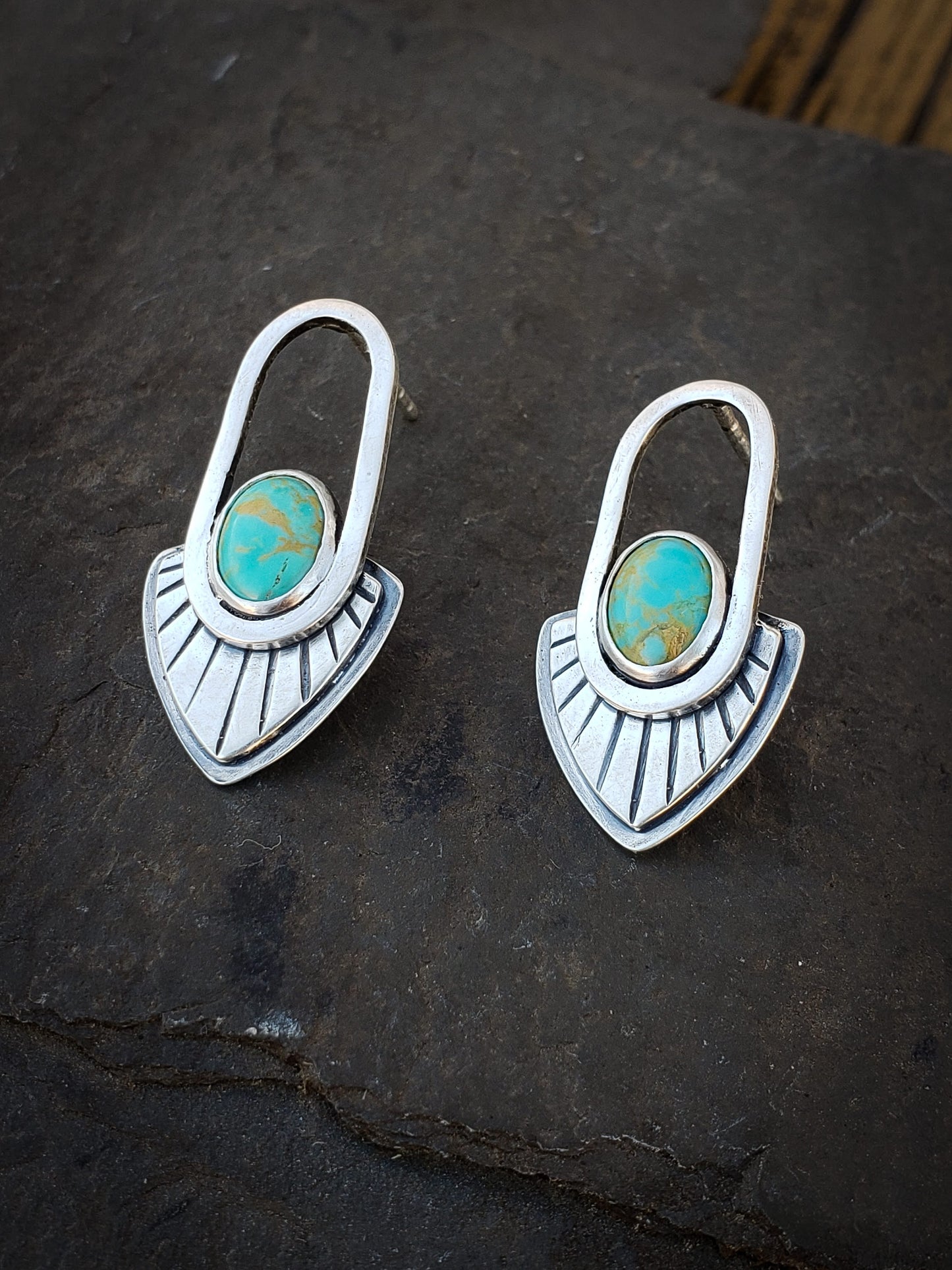 Art Deco Turquoise Stud Earrings