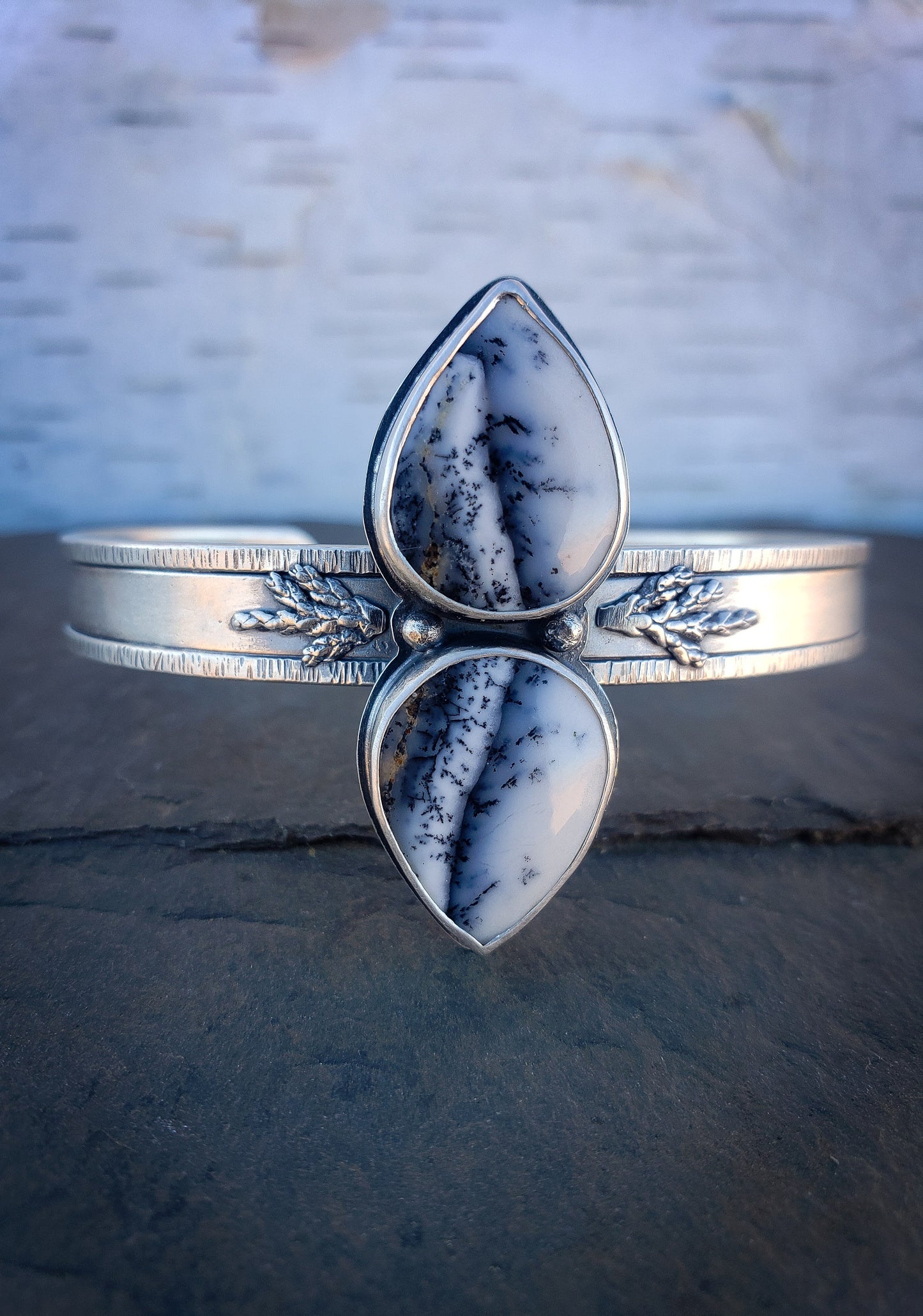 Dendritic Opal Juniper Cuff Bracelet