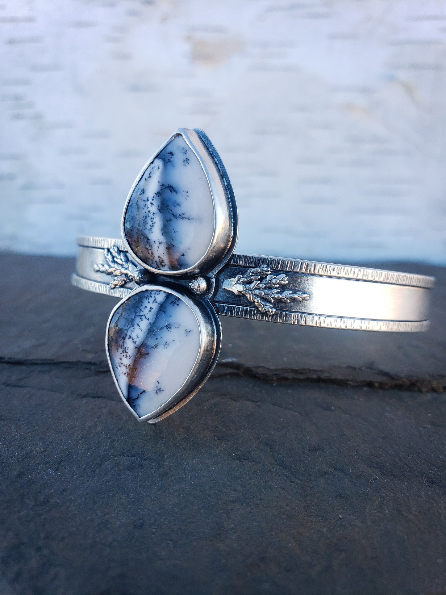 Dendritic Opal Juniper Cuff Bracelet