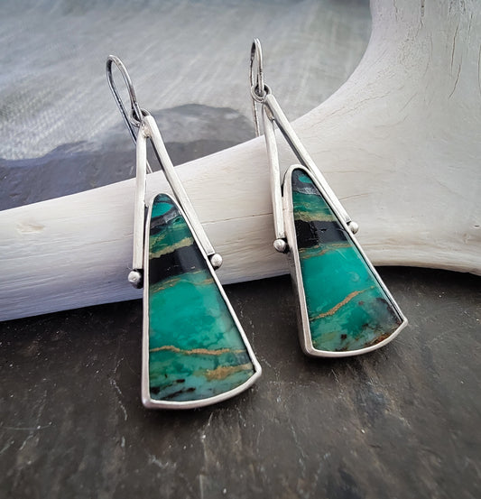 Opalized Wood Earrings