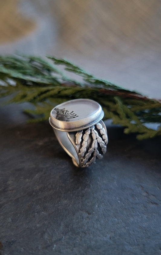 Dendritic Agate Cedar Ring