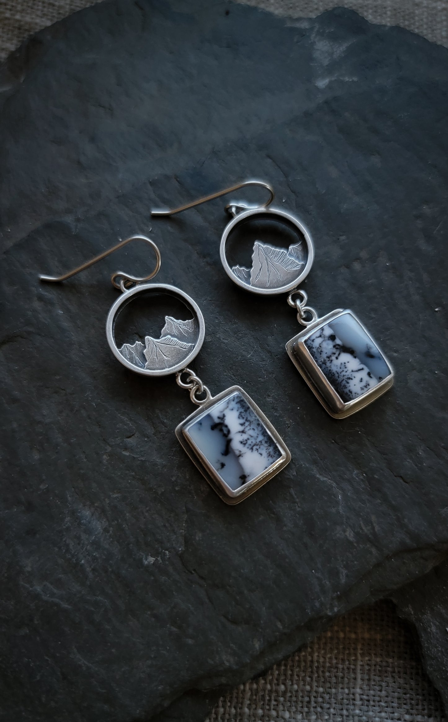 Dendritic Opal "Cascades" Earrings