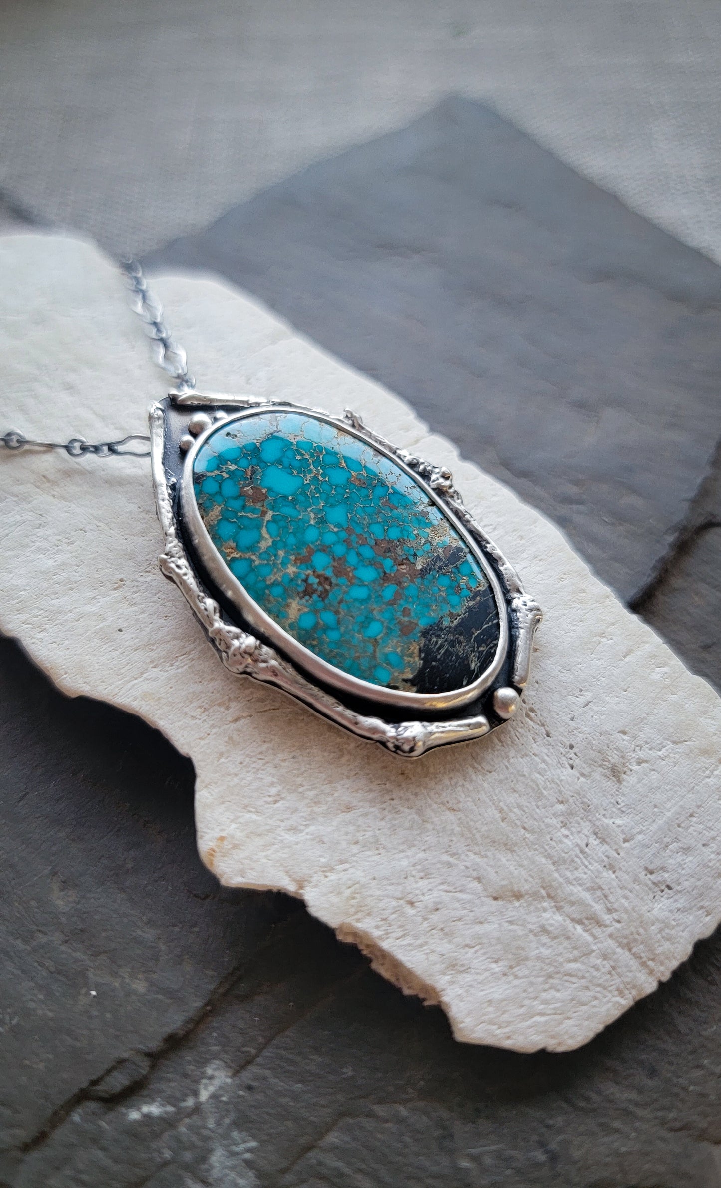 'Winter in the Woods' Widow Maker Turquoise Necklace