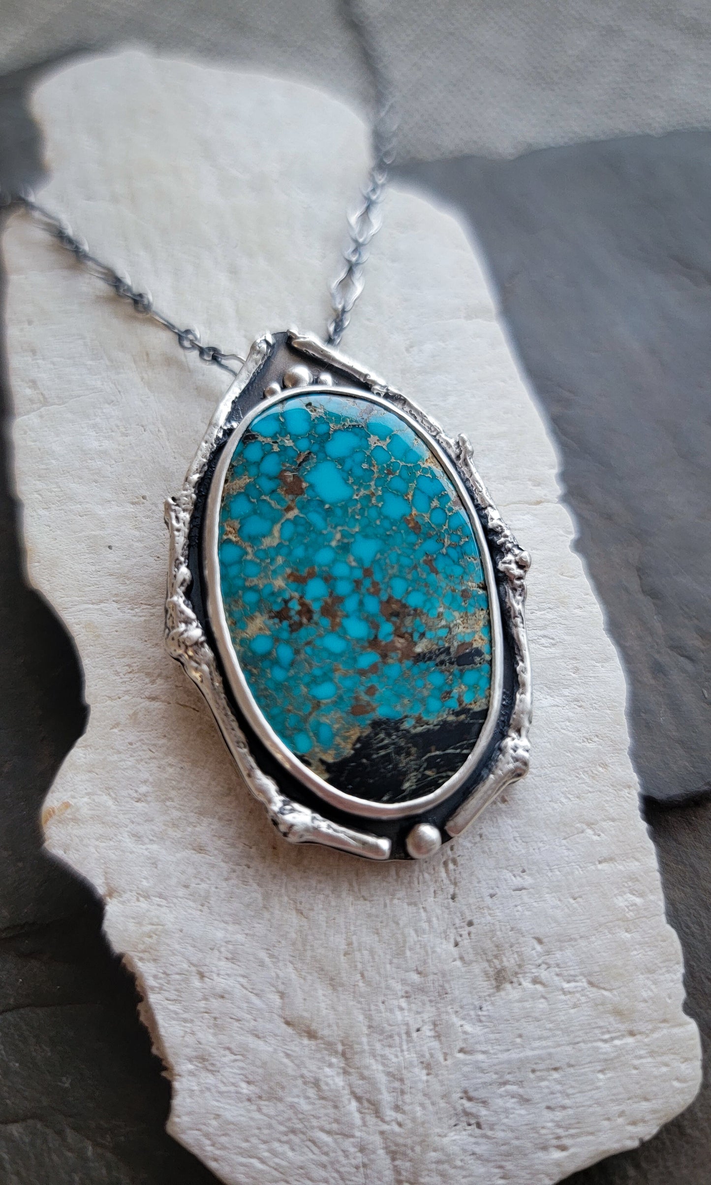 'Winter in the Woods' Widow Maker Turquoise Necklace