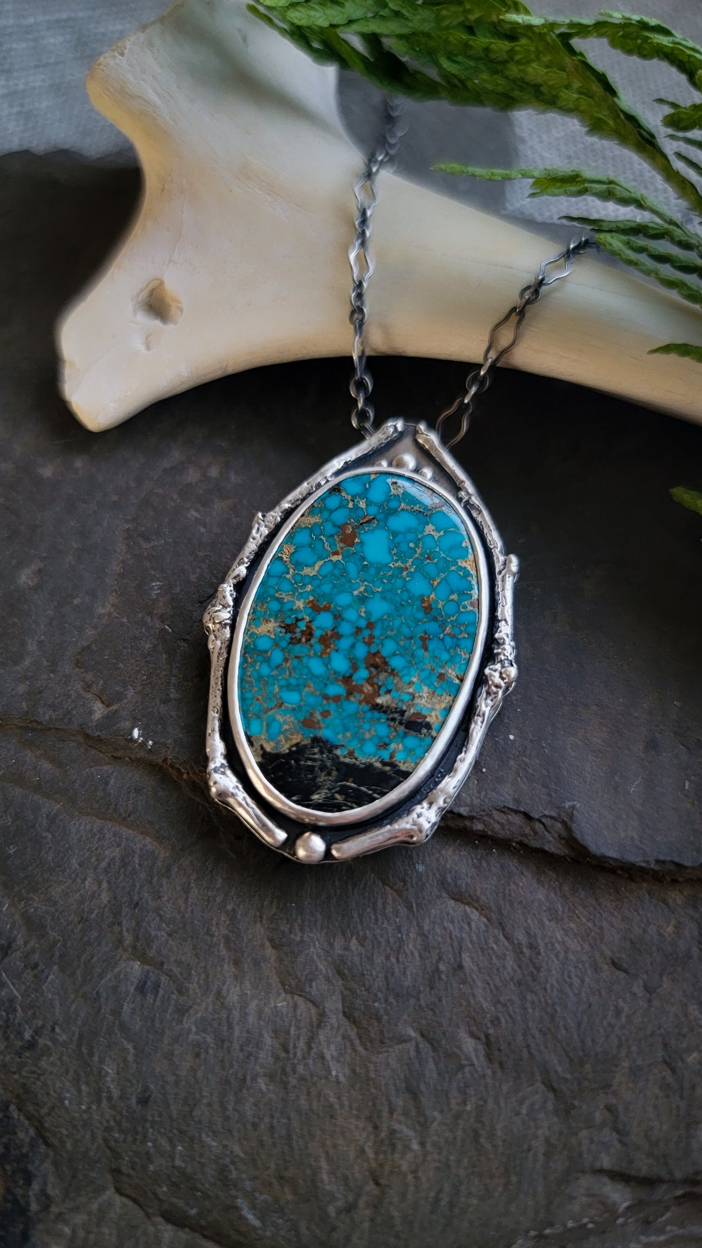 'Winter in the Woods' Widow Maker Turquoise Necklace