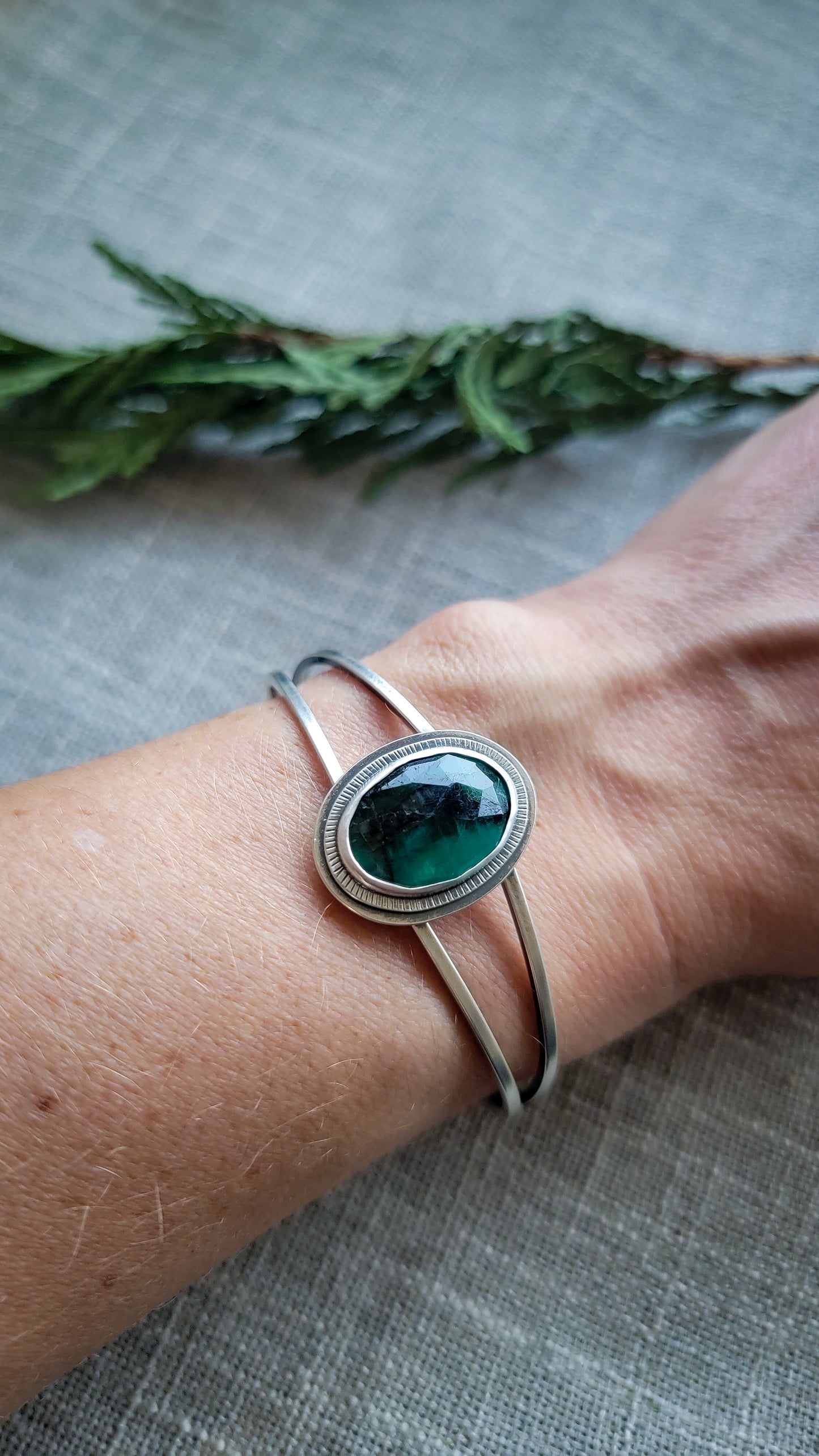 Emerald Cuff Bracelet